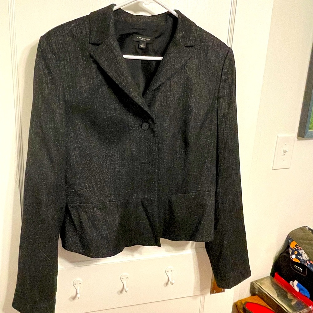 Ann Taylor Black white fleck Suit Jacket size 14